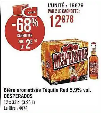 Casino Supermarchés Bière Aromatisée Téquila Red 5,9% Vol. Desperados offre