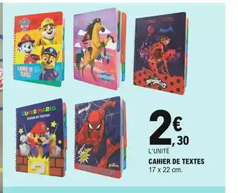 E.Leclerc Cahier De Textes offre