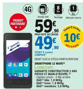 E.Leclerc Smartphone le wave offre