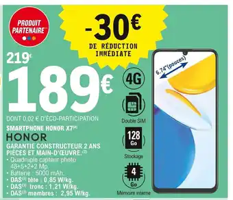 E.Leclerc Smartphone Honor X7 offre