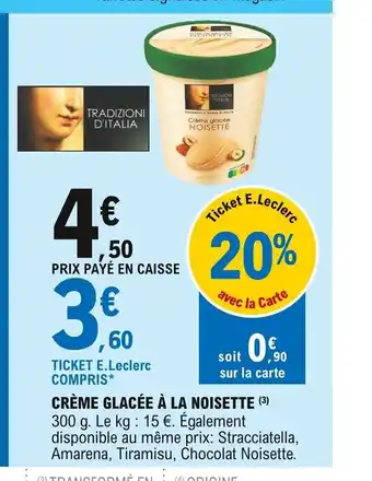 E.Leclerc Crème Glacée À La Noisette offre