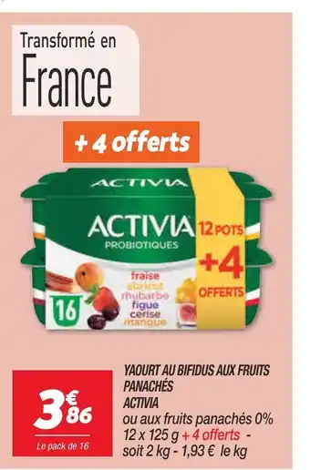 Netto Activia Yaourt au Bifidus Aux Fruits Panachés offre