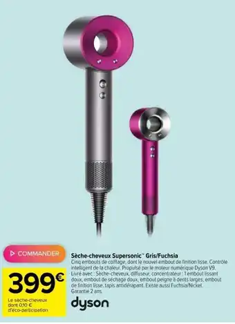 Carrefour DYSON sèche-cheveux supersonic gris/fuchsia offre