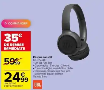 Carrefour Casque sans fil offre