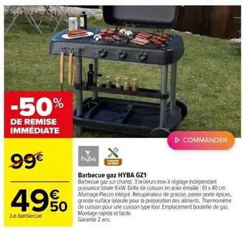 Carrefour Barbecue gaz HYBA G21 offre