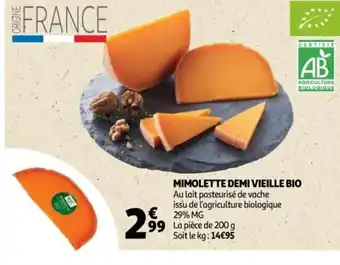 Auchan Supermarché Mimolette Demi Vieille Bio offre