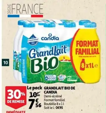 Auchan Supermarché Grandlait Bio de Candia offre
