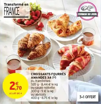 Intermarché Croissants fourrés amandes X4 offre