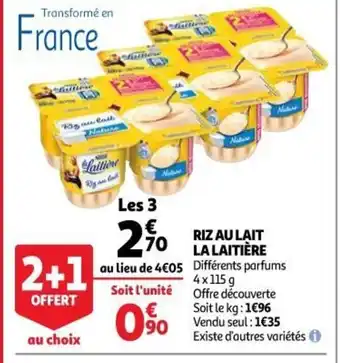 Auchan Supermarché Riz Au Lait La Laitière offre