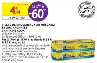 Intermarché CAPITAINE COOK filets de maquereaux au muscadet et aux aromates offre
