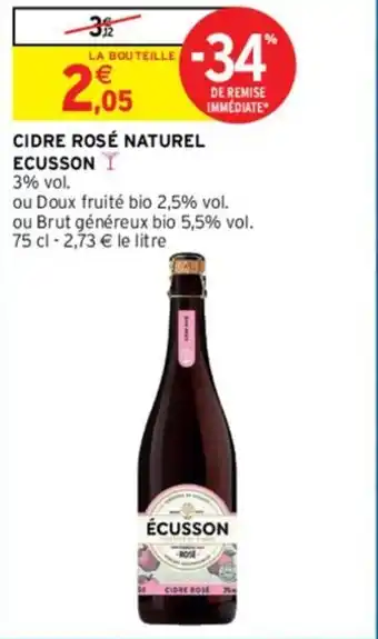 Intermarché Cidre rosé naturel ecusson offre