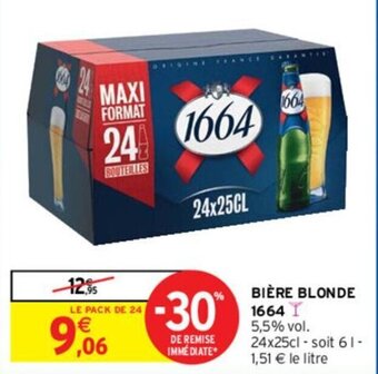 Intermarché 1664 bière blonde offre