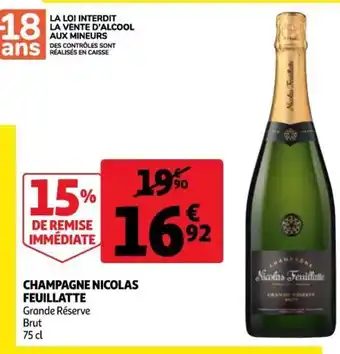 Auchan Supermarché Champagne Nicolas Feuillatte offre