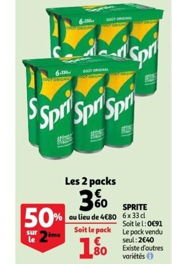 Auchan Supermarché Sprite offre