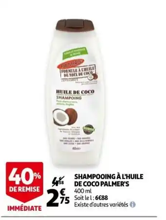 Auchan Shampooing à l'Huile de Coco Palmer's offre