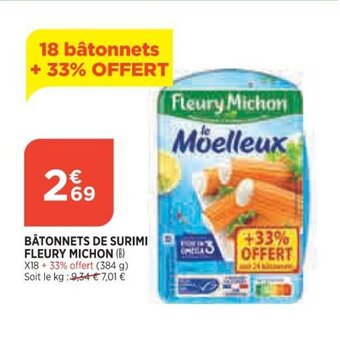 Bi1 Fleury Michon Bâtonnets de Surimi offre