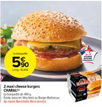Carrefour Market 2 maxi cheese burgers offre