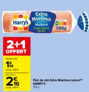 Carrefour Market Pain de mie Extra Moelleux nature offre