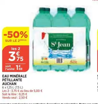 Bi1 Eau minérale Pétillante Auchan offre