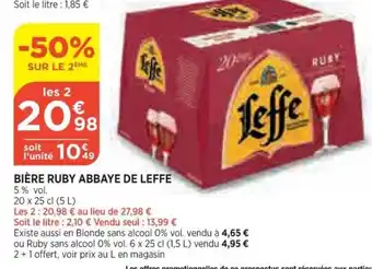 Bi1 Bière Ruby Abbaye de Leffe offre