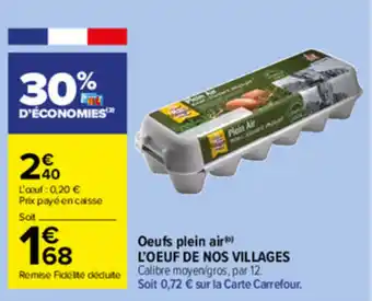 Carrefour Market Oeufs plein air offre