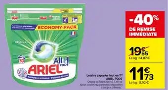 Carrefour Market Lessive capsules tout en 1 offre