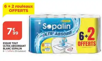 Bi1 Essuie Tout Ultra Absorbant blanc Sopalin offre
