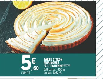 E.Leclerc Tarte Citron Meringuée à l'italienne offre