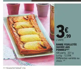 E.Leclerc Bande Feuilletée Sucrée aux Pommes offre