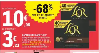 E.Leclerc l'Or Capsules de Café offre