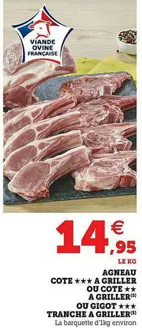 Agneau Cote, A Griller Ou Cote, A Griller Ou Gigot, Tranche A Griller