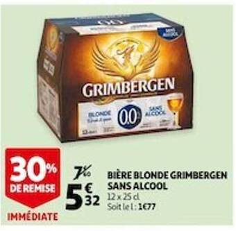 Auchan Bière Blonde Grimbergen Sans Alcool offre