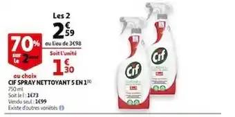 Auchan Cif Spray Nettoyant 5 En 1 offre