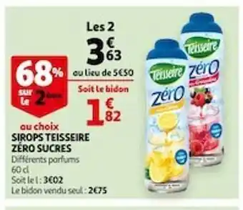 Sirops Teisseire Zéro Sucres