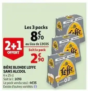 Auchan Bière Blonde Leffe Sans Alcool offre