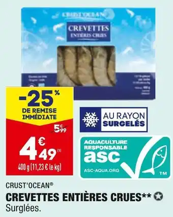 ALDI Crust’ocean crevettes entières crues offre