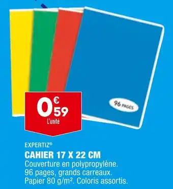 ALDI Expertiz cahier 17 x 22 cm offre