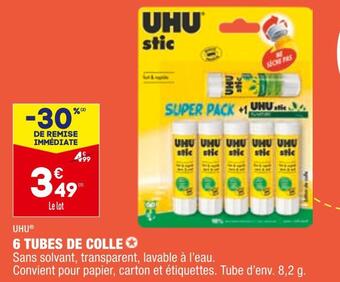 ALDI Uhu 6 tubes de colle offre