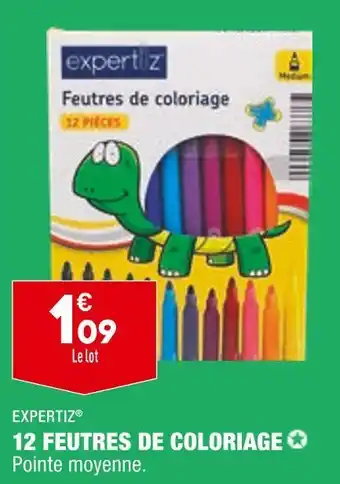 ALDI Expertiz 12 feutres de coloriage offre