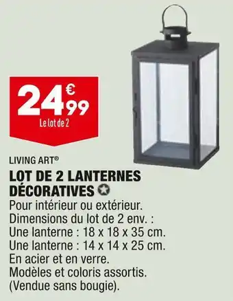 ALDI Living art lot de 2 lanternes décoratives offre