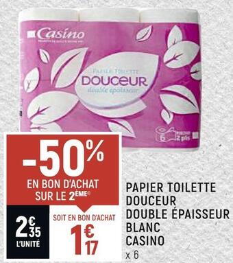 Spar Casino papier toilette douceur double épaisseur blanc offre