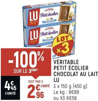 Spar Lu véritable petit écolier chocolat au lait offre
