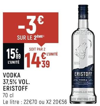 Spar Eristoff vodka 37,5% vol. offre
