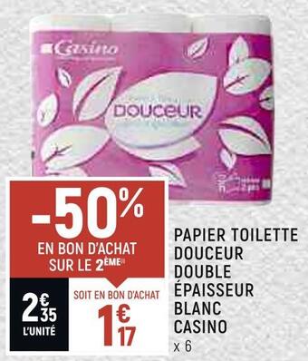 Petit Casino Casino papier toilette douceur double épaisseur blanc offre