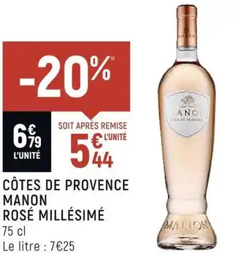 Spar Manon côtes de provence manon rosé millésimé offre