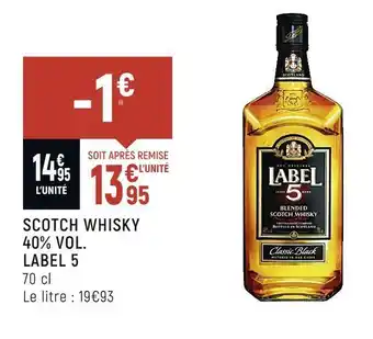 Vival Label 5 scotch whisky 40% vol. offre