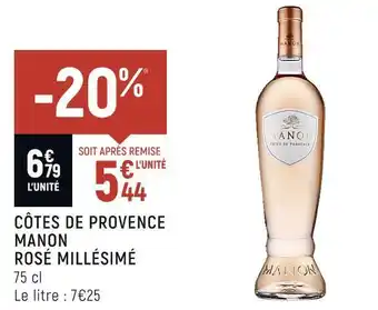 Manon côtes de provence rosé millésimé