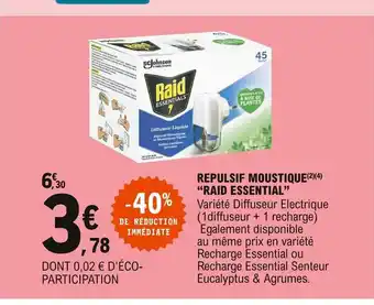 Raid Essential Repulsif Moustique