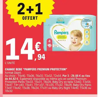 E.Leclerc Change Bebe Pampers Premium Protection offre