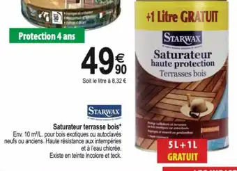 Tridôme Saturateur Terrasse bois offre